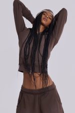 Chocolate Brown Mini Monster Hoodie - Image 6