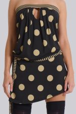 Lola Strapless Mini Dress in Polkadot Stripe - Image 10