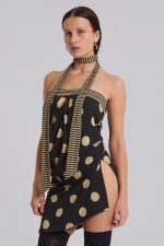 Lola Strapless Mini Dress in Polkadot Stripe - Image 8