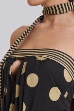 Lola Strapless Mini Dress in Polkadot Stripe - Image 11