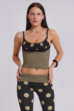 Lola Ruched Cami Top in Polkadot Stripe - Image 5