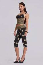 Lola Foldover Capris in Polkadot Stripe - Image 4