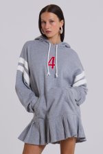 4 or Nothing Sweater Dress in Grey Marl - Image 2