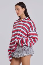 Bella Stripe Polo Top - Image 3