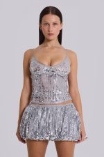 Cosmic Sequin Puffball Micro Skirt - Image 10