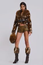 Mesconda Faux Fur Belted Jacket - Image 2