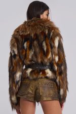Mesconda Faux Fur Belted Jacket - Image 3