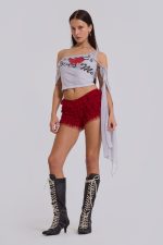 Scarlet Red Rhea Lace Bloomer Shorts - Image 3