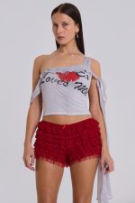 Scarlet Red Rhea Lace Bloomer Shorts - Image 6