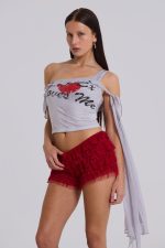 Scarlet Red Rhea Lace Bloomer Shorts - Image 7
