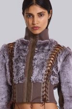Carlotta Faux Fur Lace Up Jacket - Image 10