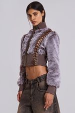 Carlotta Faux Fur Lace Up Jacket - Image 11