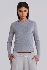 Grey Marl Mist Hoodie - Image 2
