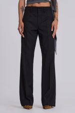 Black Stacked Bootcut Suit Pants - Image 2