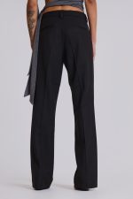 Black Stacked Bootcut Suit Pants - Image 3