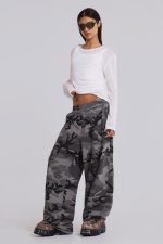 Black Baggy Camo Monster Joggers - Image 3
