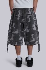 Black Cadet Camo Baggy Shorts - Image 4