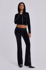 Superset Studded Velour Fitted Hoodie - Image 7