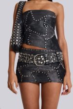 Shadow Studded Mini Skirt - Image 6