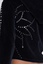 Superset Studded Velour Fitted Hoodie - Image 11