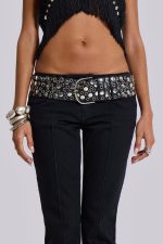 Osmium Studded Belt In Black - Image 2