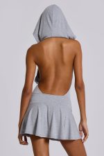Maxing Hooded Mini Dress With Eyelets - Image 5