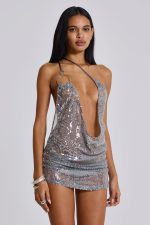 Silver Vixen Mini Dress - Image 5