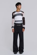 Black Stacked Bootcut Suit Pants - Image 5