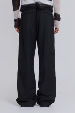Black Stacked Bootcut Suit Pants - Image 4