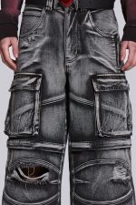 Washed Black Apex Denim Cargos - Image 7