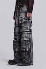 Washed Black Apex Denim Cargos - Image 3