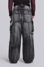 Washed Black Apex Denim Cargos - Image 4