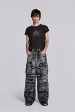 Washed Black Apex Denim Cargos - Image 2