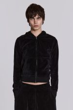 Angel Black Velour Zip Hoodie - Image 6