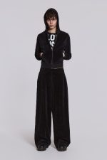 Angel Black Velour Zip Hoodie - Image 3