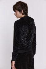 Angel Black Velour Zip Hoodie - Image 5