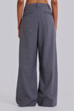 Goliath Light Grey Pinstripe Suit Pants - Image 4