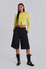 Black Pinstripe Goliath Shorts - Image 7