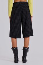 Black Pinstripe Goliath Shorts - Image 10