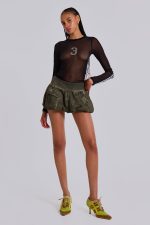 3’S A Crowd Diamante Mesh Top - Image 10