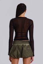 3’S A Crowd Diamante Mesh Top - Image 8