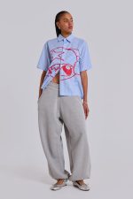 Grey Marl Cuffed Baggy Monster Joggers - Image 6