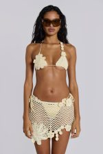 Stone Crochet Triangle Bikini Top - Image 4
