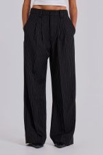 Black Pinstripe Goliath Suit Pants - Image 2