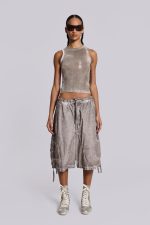 Stone Oil Wash Parachute Shorts - Image 4