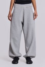 Grey Marl Cuffed Baggy Monster Joggers - Image 2
