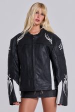 Crash Leather Biker Jacket - Image 4