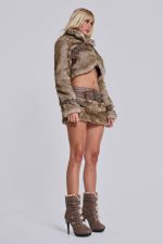 Raven Faux Fur & Leather Crop Jacket - Image 7