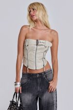 Axel Faux Leather Corset Top - Image 2
