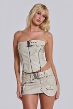 Axel Faux Leather Corset Top - Image 5
